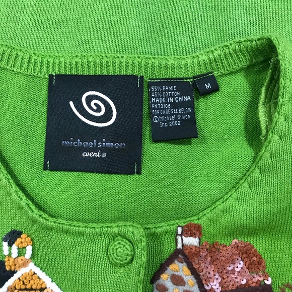 Michael Simon Fall Theme Thanksgiving Cardigan ~ Women’s Medium EUC - Picture 11 of 12